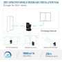 MYCARBON - Quiet Fan with Remote Control, 1800m³/h Turbo Power Timer Horizontal and Vertical Oscillation 4 Speed Turbo Air
