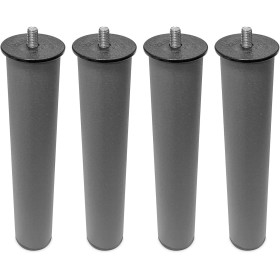 amuéblate online - Juego de 4 Patas para Somier o Base Tapizada Cilíndricas Roscadas, Gris, Altura 25 cm