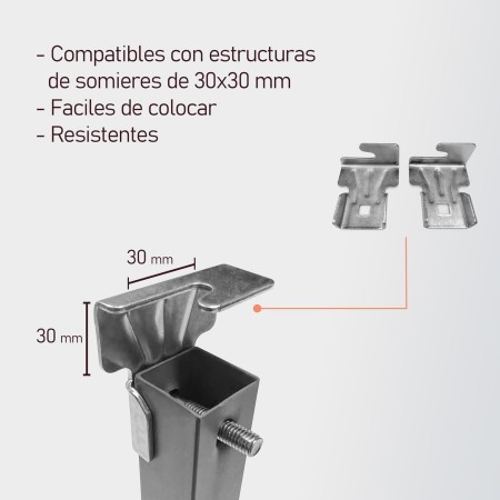 amuéblate online - Juego de 4 Patas para Somier o Base Tapizada Cilíndricas Roscadas, Gris, Altura 25 cm