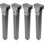 amuéblate online - Juego de 4 Patas para Somier o Base Tapizada Cilíndricas Roscadas, Gris, Altura 25 cm