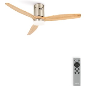 CREATE / WINDCALM/Ceiling fan with light nickel light wood blades and control/40W, silent, Ø132 cm, 6 speeds, 3 light