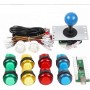 Tbest Kit de Joystick de Arcade DIY, Placa de Circuito, Joystick USB para PC, Botones Iluminados, Controlador de Juego Arcade