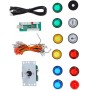 Tbest Kit de Joystick de Arcade DIY, Placa de Circuito, Joystick USB para PC, Botones Iluminados, Controlador de Juego Arcade