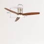 CREATE / WINDCALM/Ceiling fan with light nickel light wood blades and control/40W, silent, Ø132 cm, 6 speeds, 3 light