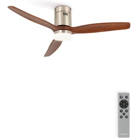 CREATE / WINDCALM/Ceiling fan with nickel light dark wood blades and control/40W, silent, Ø132 cm, 6 speeds, 3 light