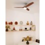 CREATE / WINDCALM/Ceiling fan with nickel light dark wood blades and control/40W, silent, Ø132 cm, 6 speeds, 3 light