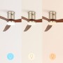 CREATE / WINDCALM/Ceiling fan with nickel light dark wood blades and control/40W, silent, Ø132 cm, 6 speeds, 3 light
