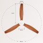 CREATE / WINDCALM/Ceiling fan with nickel light dark wood blades and control/40W, silent, Ø132 cm, 6 speeds, 3 light