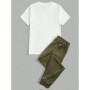 2024 Simple Casual para hombre Camiseta traje de manga corta y pantalo