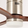 CREATE / WINDCALM/Ceiling fan with light nickel light wood blades and control/40W, silent, Ø132 cm, 6 speeds, 3 light