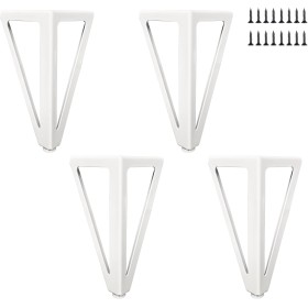 WZCMLJ 4 patas de repuesto para muebles de metal blanco, 15 cm, patas para muebles, patas de mesa, patas de armario, cama para