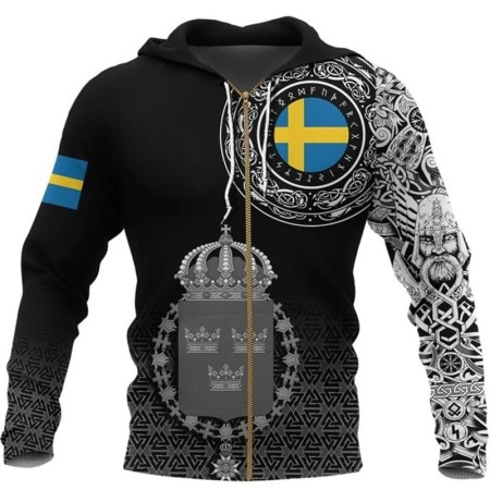 Sudadera con capucha con cremallera para hombre con estampado 3d del e