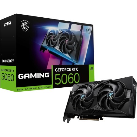 MSI GeForce RTX™ 5060 8G Ventus 2X OC, Tarjeta gráfica - NVIDIA RTX 5060, 8G GDDR7, 28 Gbps, PCI Gen 5, Negra