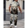 Camiseta informal para hombre, traje de manga corta y pantalones, traj
