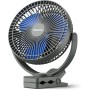 Koonie 10000mAh Portable Clip Fan with LED Flashlight and Hook, 8 Inch Desk Fan, Quiet Camping Fan with LED Digital Display,