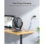 Koonie 10000mAh Portable Clip Fan with LED Flashlight and Hook, 8 Inch Desk Fan, Quiet Camping Fan with LED Digital Display,