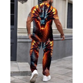 Camiseta informal para hombre, traje de manga corta y pantalones, traj