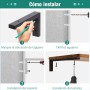 MLOQI 4 Piezas Escuadras para Estanterias, Soportes para Estantes, Escuadras Metalicas de L, Soportes de Pared para Lavabo con