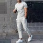Conjunto deportivo para hombre otoño 2023 verano sólido Casual cuello 