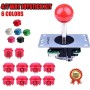 Juegos de Arcade Controlador Joystick Kits, ABS Zero Delay Game Joystick Arcade Botones para PC Windows MAME Pi (Blanco)