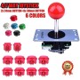 Juegos de Arcade Controlador Joystick Kits, ABS Zero Delay Game Joystick Arcade Botones para PC Windows MAME Pi (Blanco)