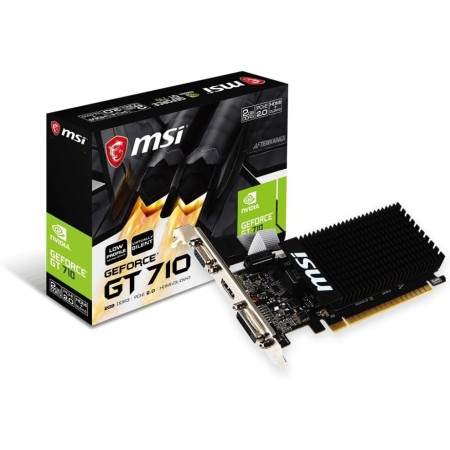 MSI V809-2000R NVIDIA GeForce GT 710 2GB - Tarjeta gráfica (Pasivo, LP/ATX, GDDR3, PCI Express x8 2.0)