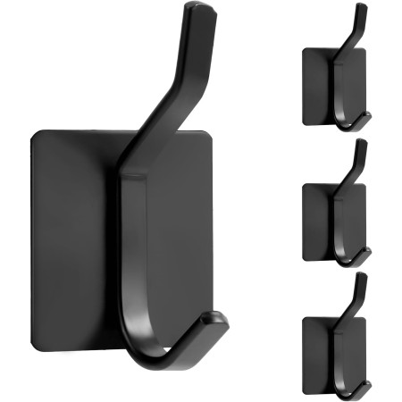 Oderra 4 PCS Ganchos Adhesivos para Pared, Colgadores Adhesivos Resistentes, perchas adhesivas fuertes para Armarios, Puertas,