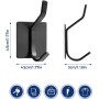 Oderra 4 PCS Ganchos Adhesivos para Pared, Colgadores Adhesivos Resistentes, perchas adhesivas fuertes para Armarios, Puertas,