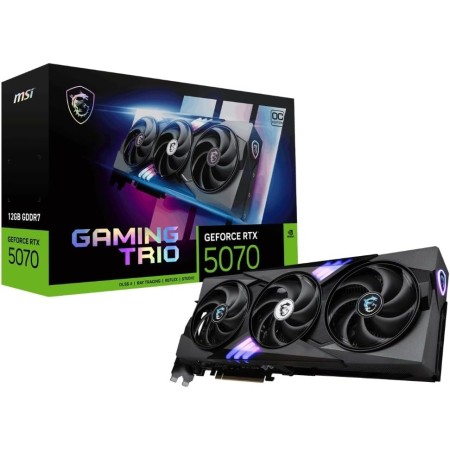 MSI GeForce RTX 5070 12G Ventus 3X OC - Tarjeta gráfica, RTX 5070, 12 GB GDDR7 (28 Gbps/192 bits), PCIe 5.0 - Diseño térmico de