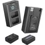 SMALLRIG Baterías de Repuesto para Cámara Compatible con NP-FW50 (2Pack) y Cargador de Pantalla LCD para Sony