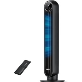 Dreo 20dB Silent Standing Fan, Tower Fans with Speed of 7.6m/s, 4 Speeds, 90° Rotation, 8 Hour Timer, LED Display and Remote