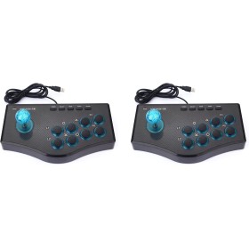 Pyatofly 2X Controlador de Juegos con Cable Rockero de Juego Palanca de Mando USB Arcade Dispositivo USBF para PS3 Computador PC