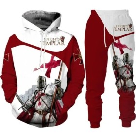 Traje con capucha estampado 3D para hombre, caballero Retro, otoño, nu