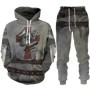 Traje con capucha estampado 3D para hombre, caballero Retro, otoño, nu