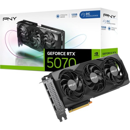 PNY Tarjeta Gráfica GeForce RTX™ 5070Ti 16GB OC DLSS 4 Triple Ventilador