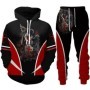 Traje con capucha estampado 3D para hombre, caballero Retro, otoño, nu