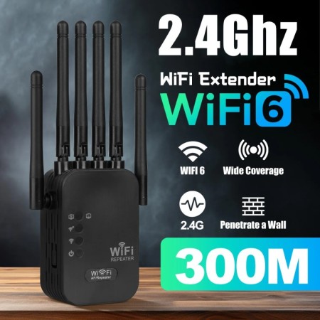 Repetidor WiFi de 300Mbps, extensor remoto Wifi, red de 2,4G, señal de