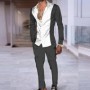 Conjunto de camisa con estampado 3D para hombre, conjunto de 2 piezas 