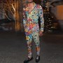Conjunto de camisa con estampado 3D para hombre, conjunto de 2 piezas 