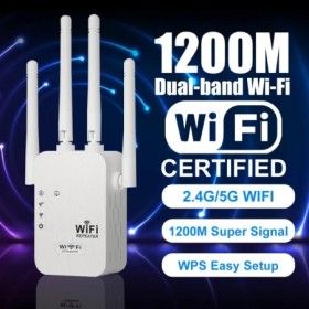 Repetidor WiFi 1200Mbps 2,4G 5GHz amplificador inalámbrico de doble ba
