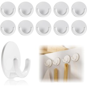 10 Piezas Gancho Toalla Baño Adhesivo,ABS Colgador Toallas Baño Sin Agujeros,Colgador Toalla Bano Adhesivo,Colgadores Adhesivos