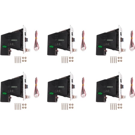 Kznifmk 6X Selector de Aceptadores de Monedas Múltiples para Máquinas Expendedoras de Mecanismos Mech Arcade Game