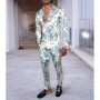 Traje de camisa con estampado 3D para hombre, conjunto de 2 piezas de 