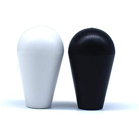 Arcity 2pcs Arcade Joystick Oval Bat Top Topper Ball Top Handle Knob American Type Black and White for Zippy SANWA SEIMITSU