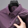 Nueva camisa de manga corta informal de negocios para hombre con insig