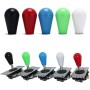 Arcity 2pcs Arcade Joystick Oval Bat Top Topper Ball Top Handle Knob American Type Black and White for Zippy SANWA SEIMITSU