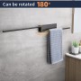 OETAMS Toallero Sin Taladro Baño Giratorio 180°, 304 Acero Inoxidable Toallero de Baño Adhesivo, Toalleros de Baño Pared Plata