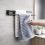 OETAMS Toallero Sin Taladro Baño Giratorio 180°, 304 Acero Inoxidable Toallero de Baño Adhesivo, Toalleros de Baño Pared Plata