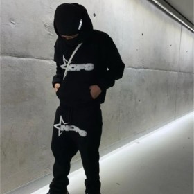 Sudaderas con capucha Y2K para hombre, sudaderas holgadas con estampad