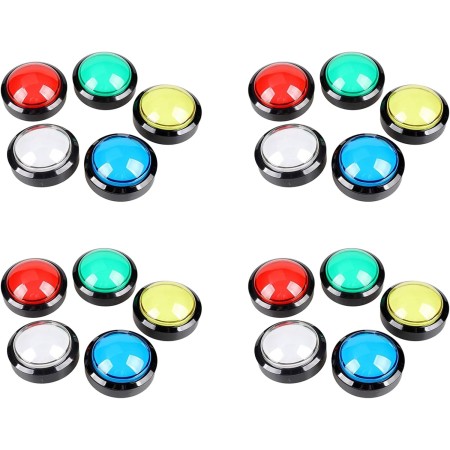 Fivetwofive 20 x 60mm Arcade Buttons 2.36 Inch LED Push Button with Micro Switch for Arcade Machine Video Game Console